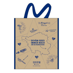 Tragetaschen Papier-/Non-Woven „Dehäm isses immer noch am scheenschde!“
